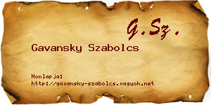 Gavansky Szabolcs névjegykártya