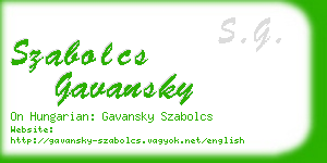 szabolcs gavansky business card